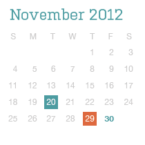 November 2012 calendar